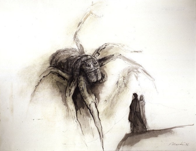 Markus Vallazza - Dante und Vergil mit Spinne 1994 - Peter Infeld Privatstiftung