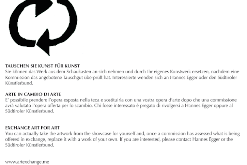 Tauschen ist eine Kunst: ArtExchange – Hannes Egger