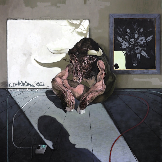 The wonder (2021) acrylic oil and tempera in canvas 200x200 cm