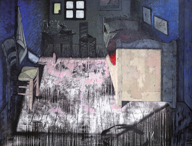 the painter's room (after Van Gogh) (2016) acrylic on canvas 195x250 cm