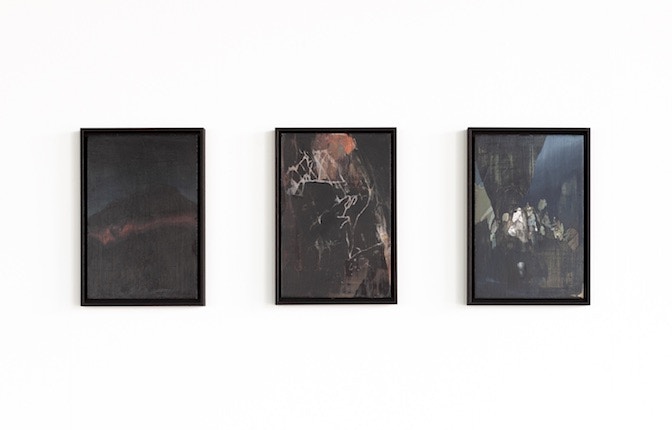 3. Orogenesi1 (2017), Alpenglow(2018) Orogenesi2(2017)Oil on board, 30x20cm