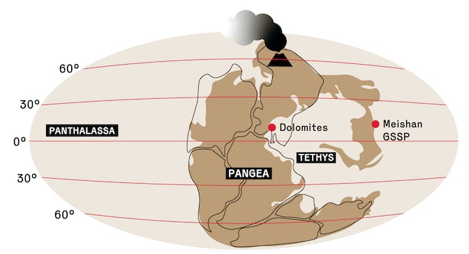 Pangea, Tethysozean (c) Museum Ladin