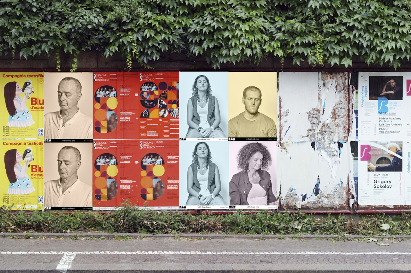 with closed eyes, rendering, ph Ivo Corrà