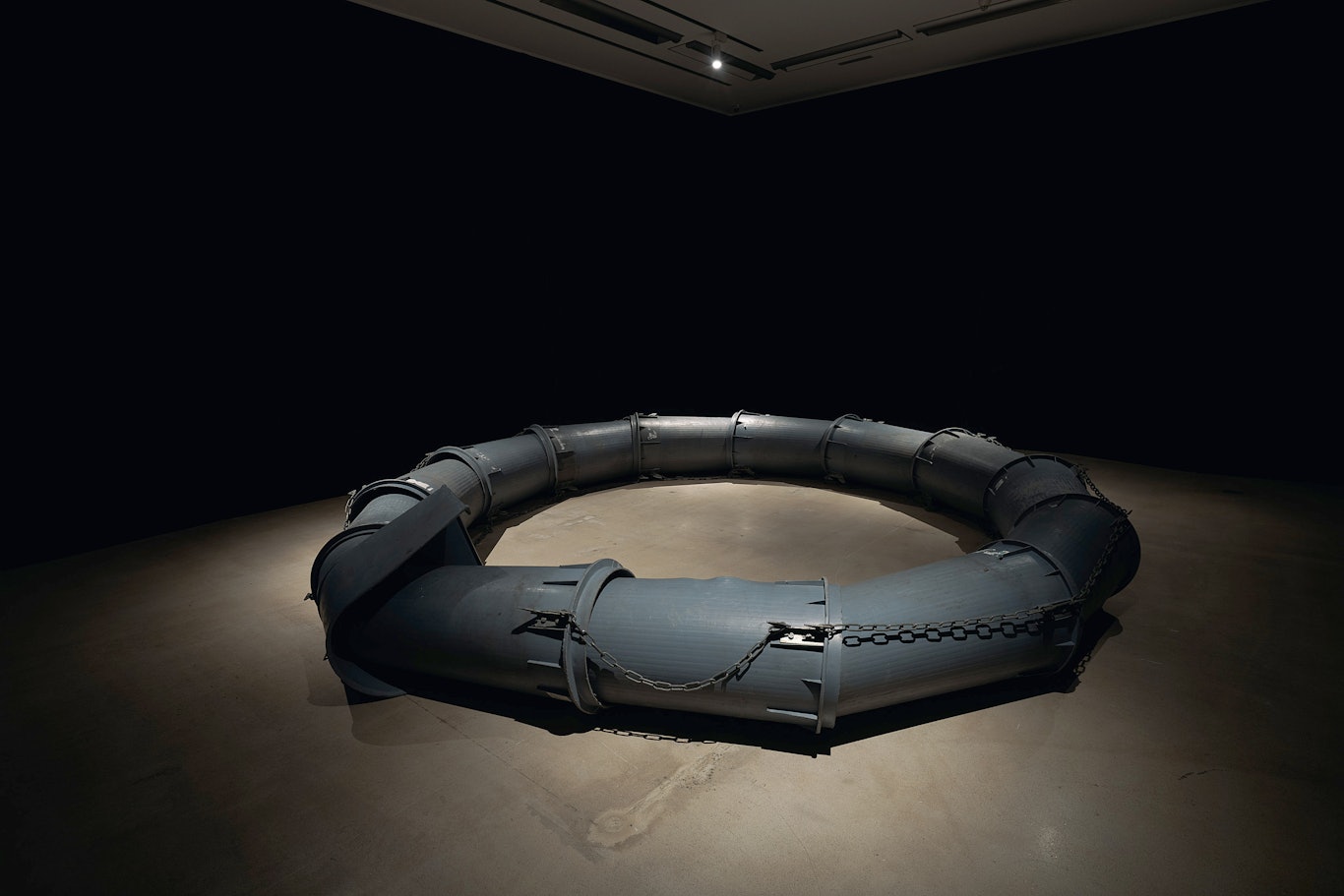 Neda Saeedi, Monument of Oblivion, 2024, Debris chute, dimensions variable, 8-channel sound, 10 min. (loop), Sound design: Azin Feizabadi, Commissioned by TAXISPALAIS Kunsthalle Tirol for NEDA SAEEDI in fire yet we trust, Courtesy the artist, Photo: Günter Kresser.