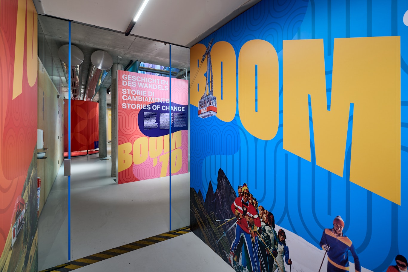 L'allestimento della mostra "Boom '70" al Touriseum; © Andreas Tauber