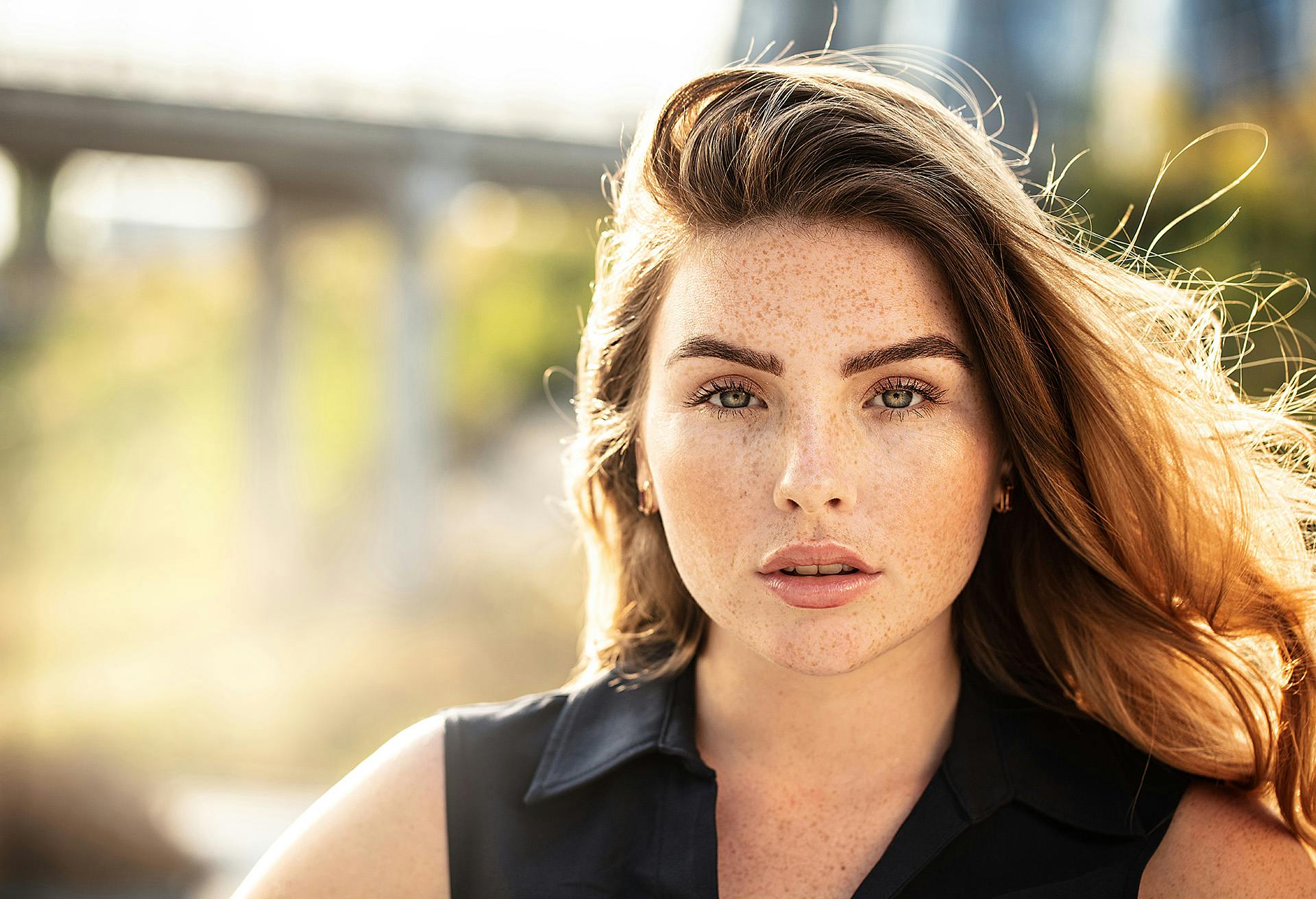 Woman's Face with Freckles