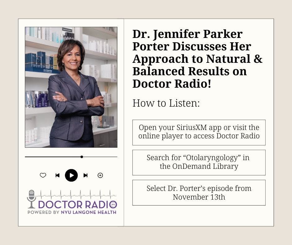 Dr. Jennifer Parker Porter Discusses Her Approach to Natural & Balanced Results on Doctor Radio!