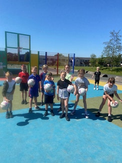 The basketball team at a recent sport camp