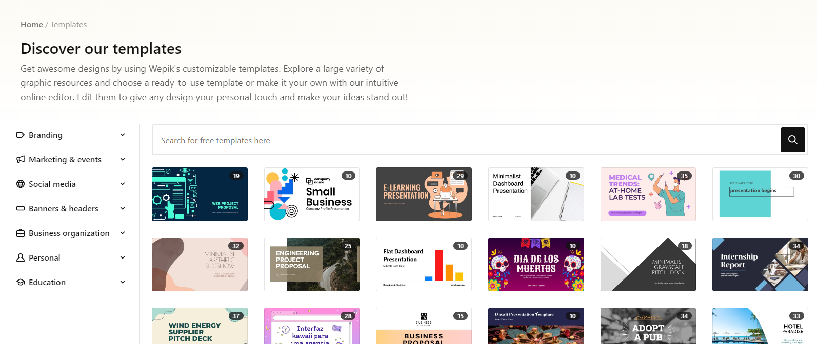 Wepik template library