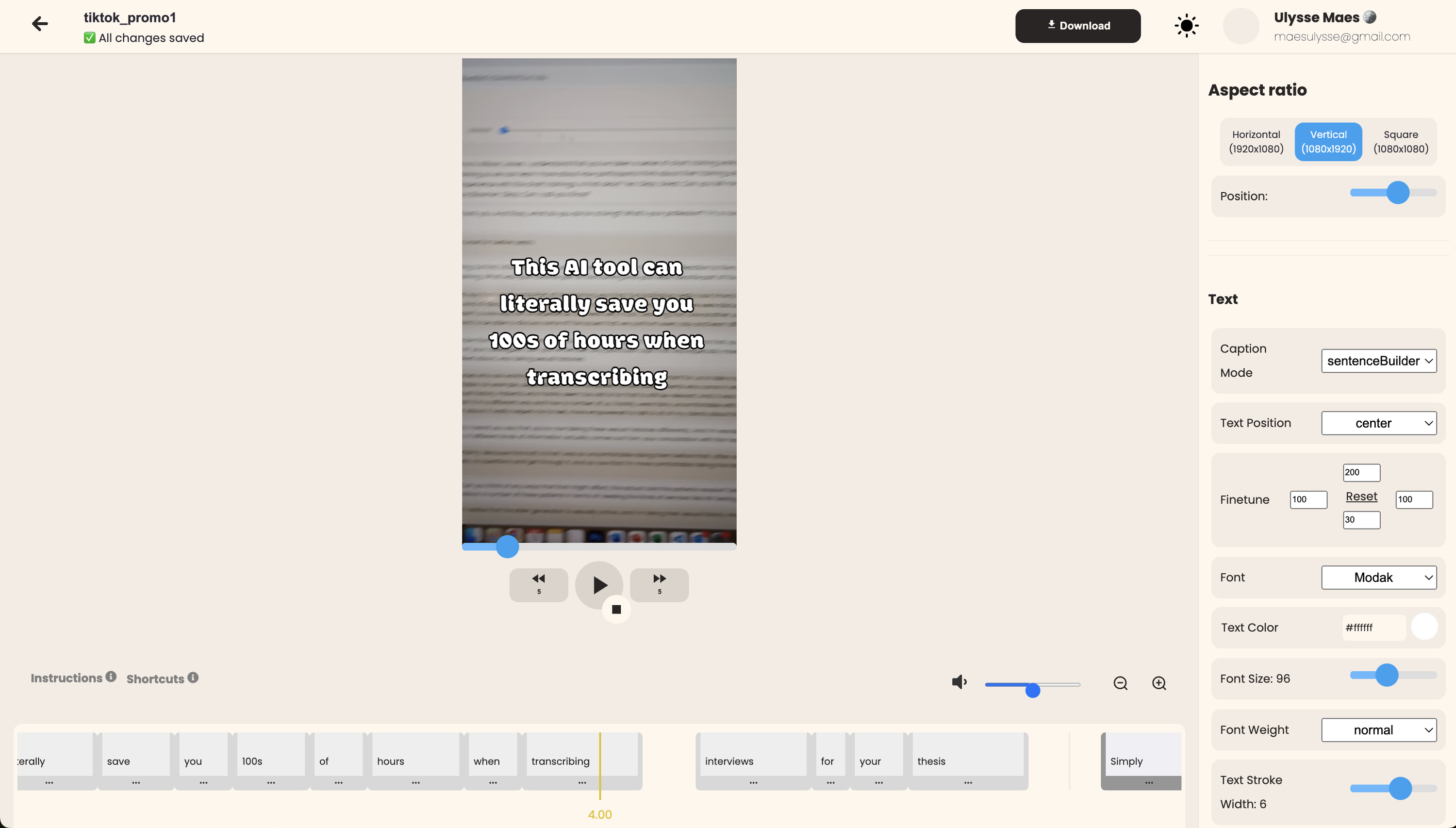 Scribewave video editor