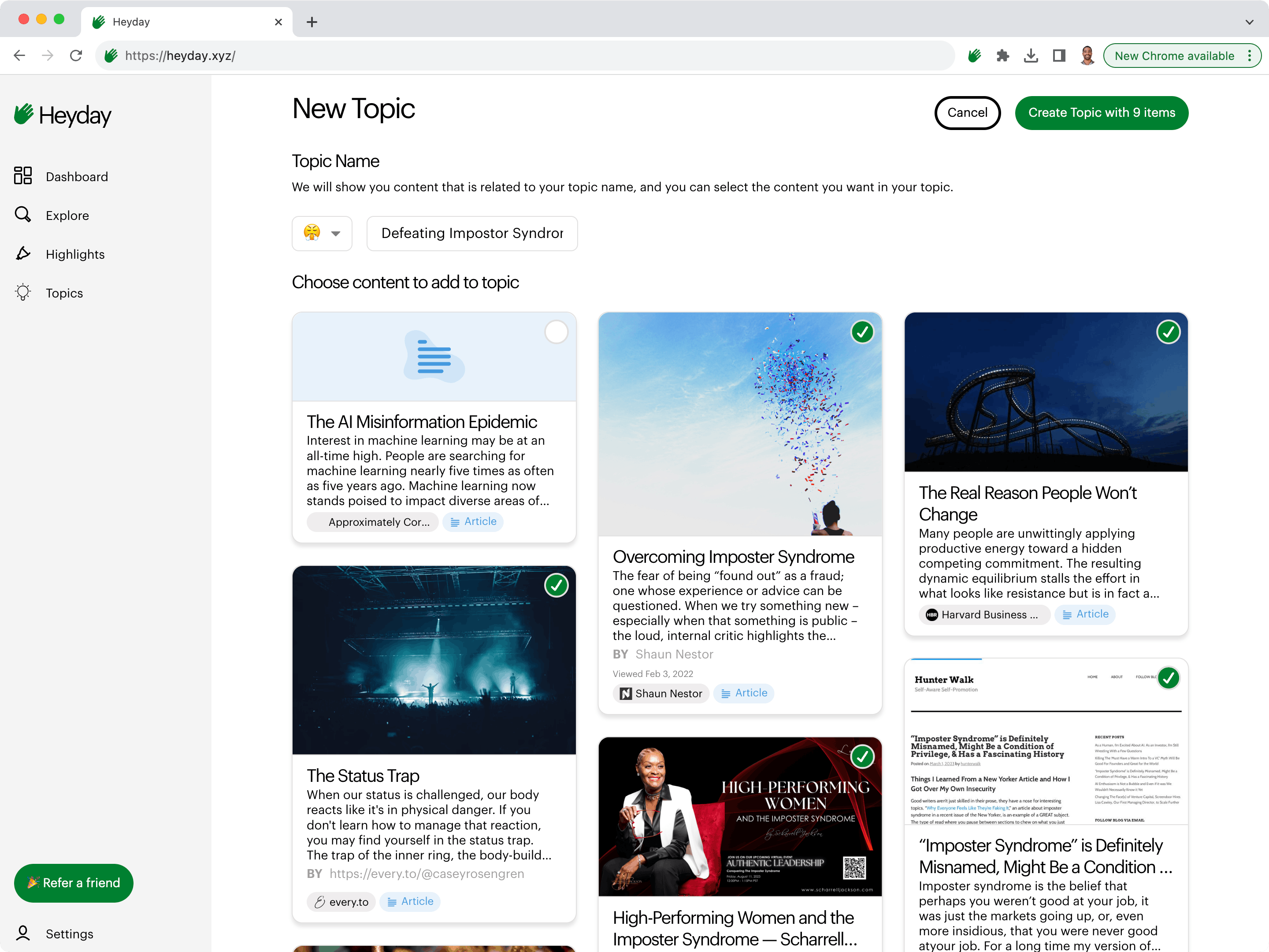 Heyday knowledge base