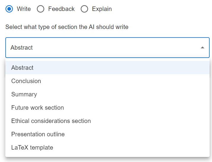 AcademicGPT write function