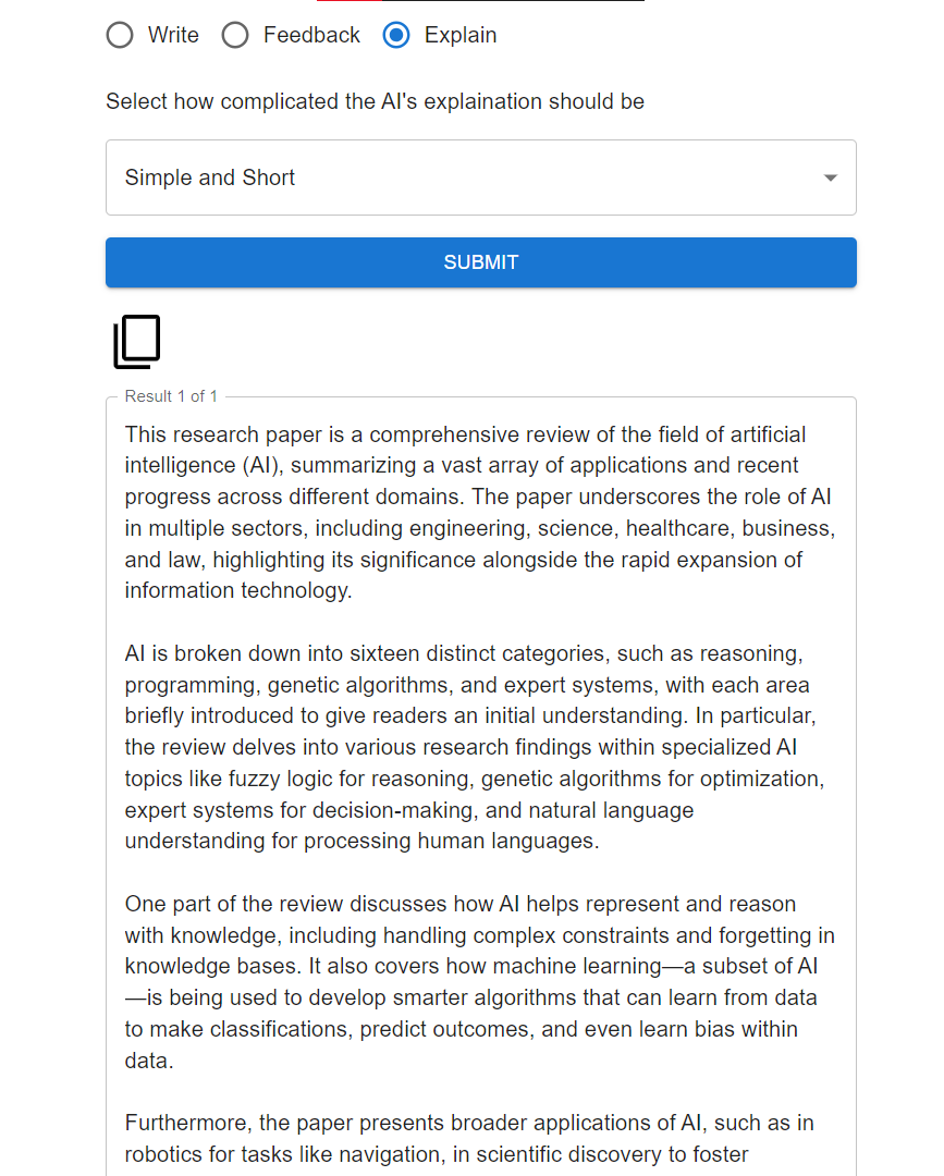 AcademicGPT example explanation