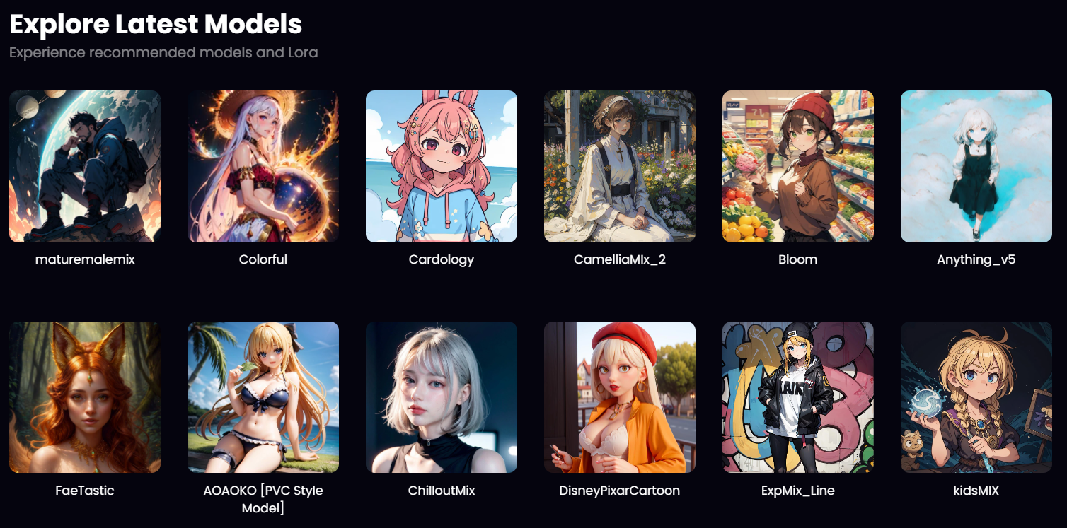 IMGCreator AI image generator models