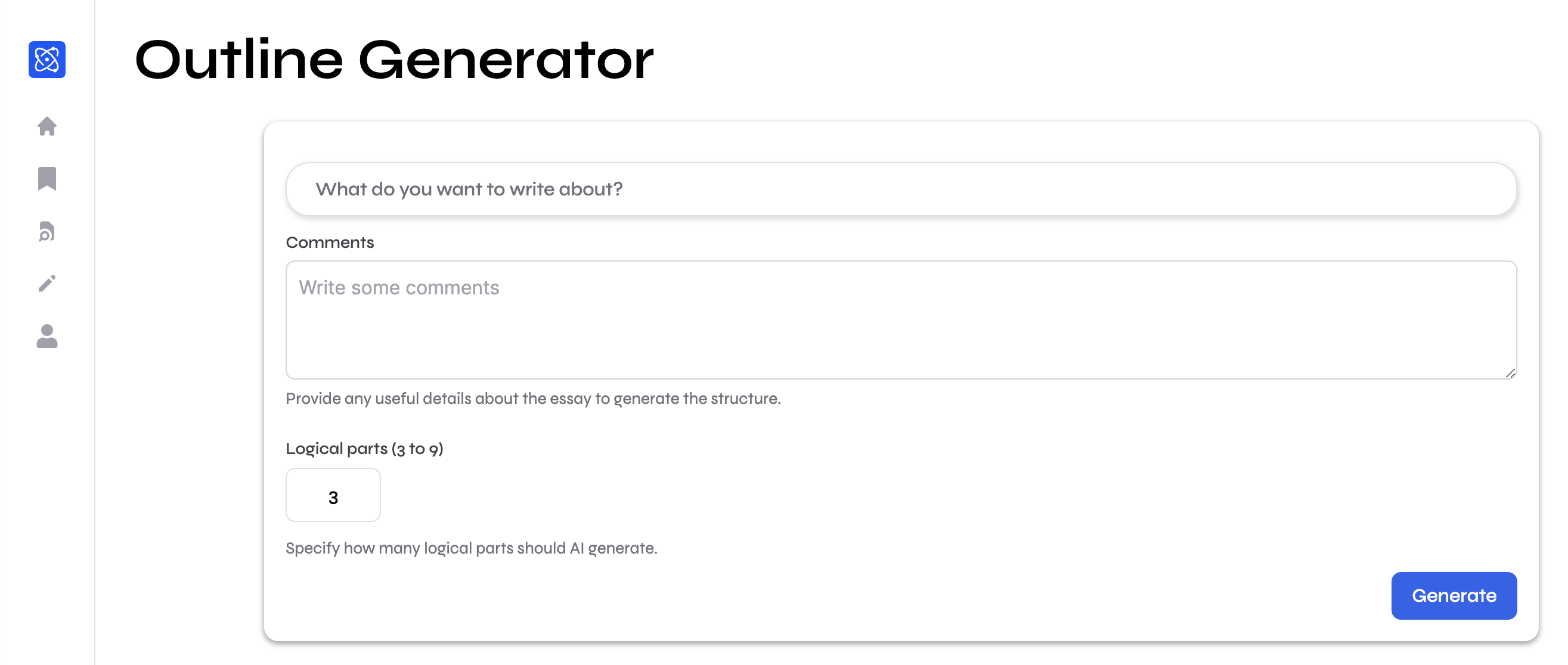 Textero AI article outline generator