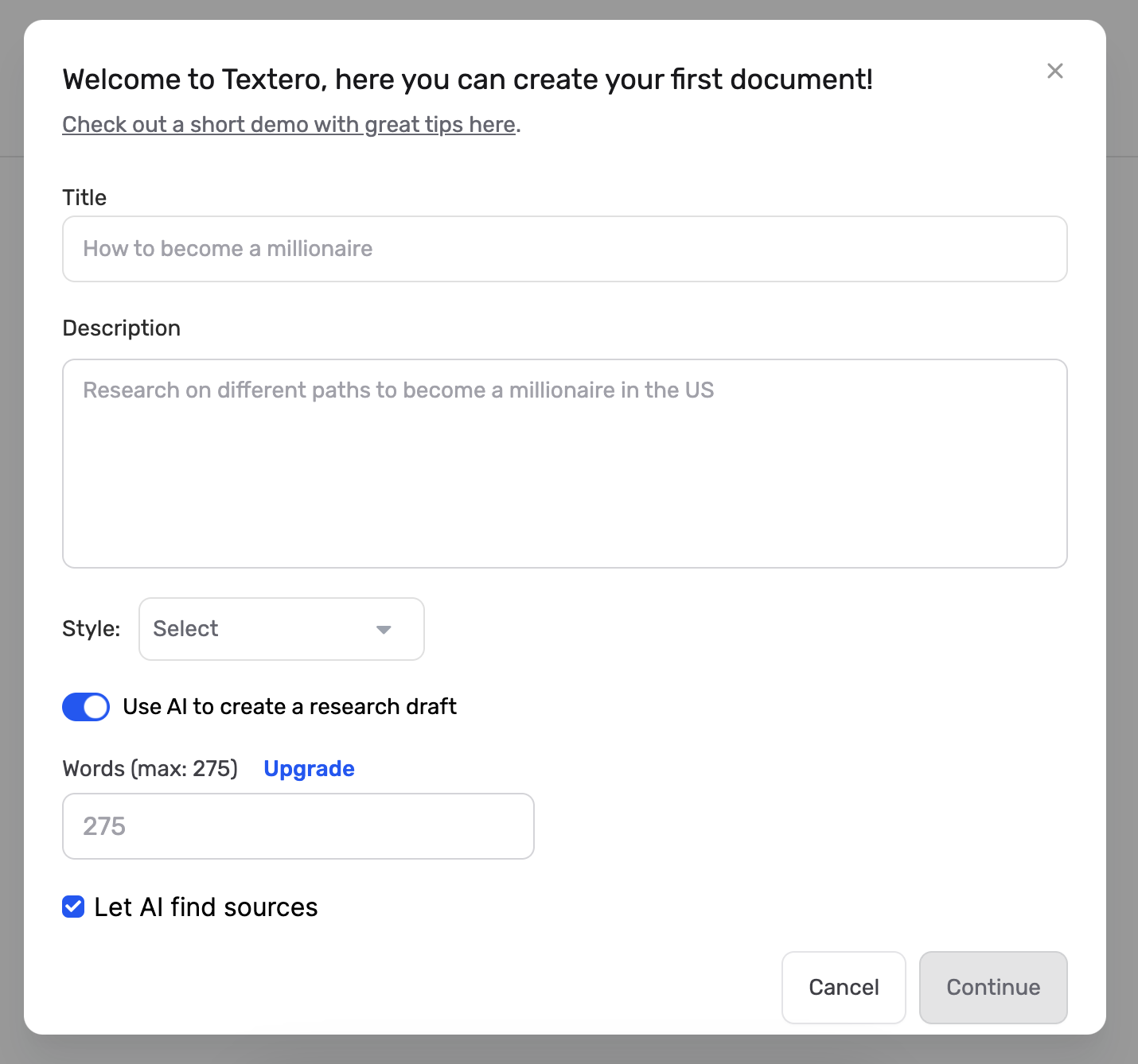 Textero AI essay generator