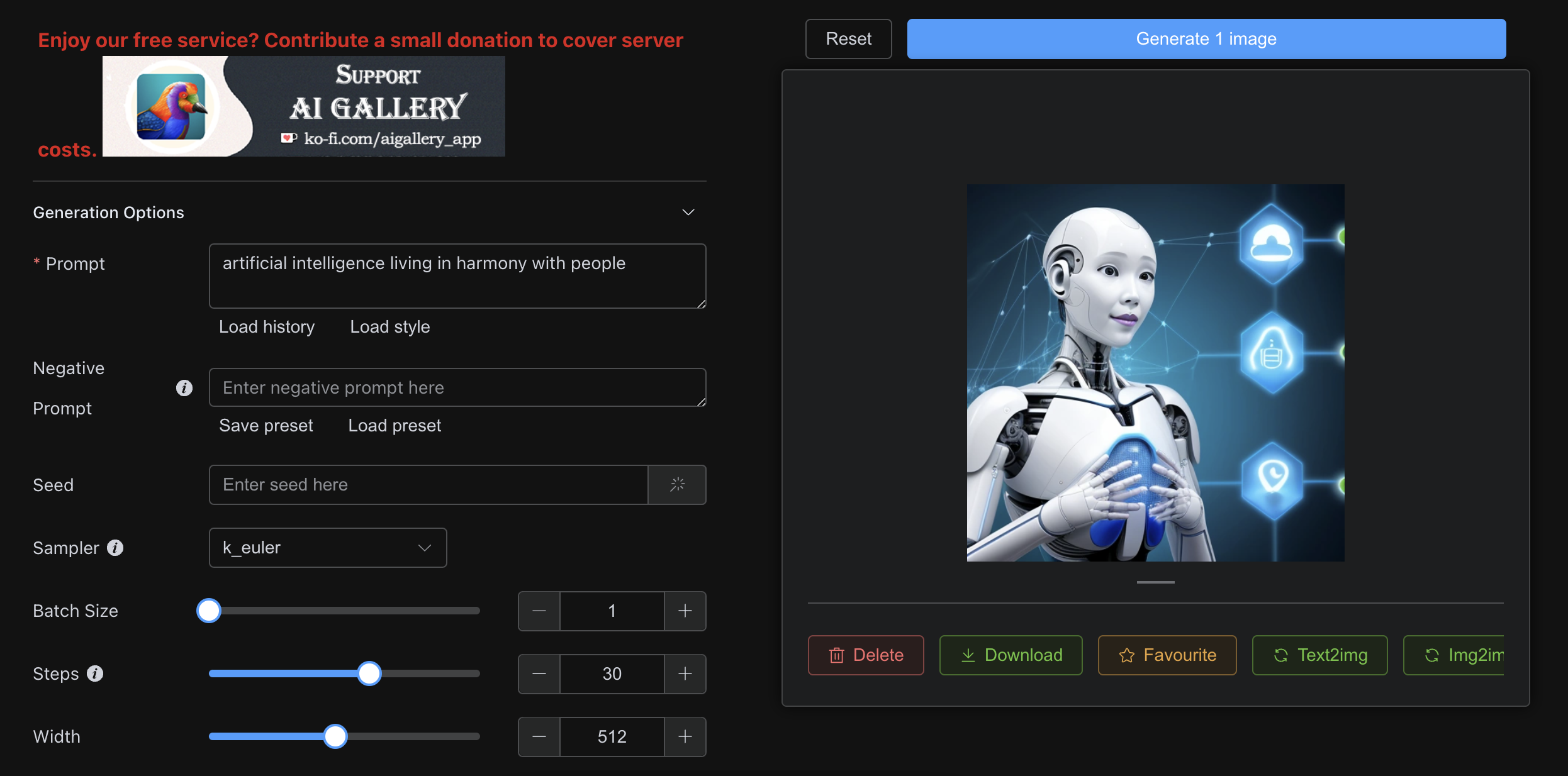 AI Gallery example generation