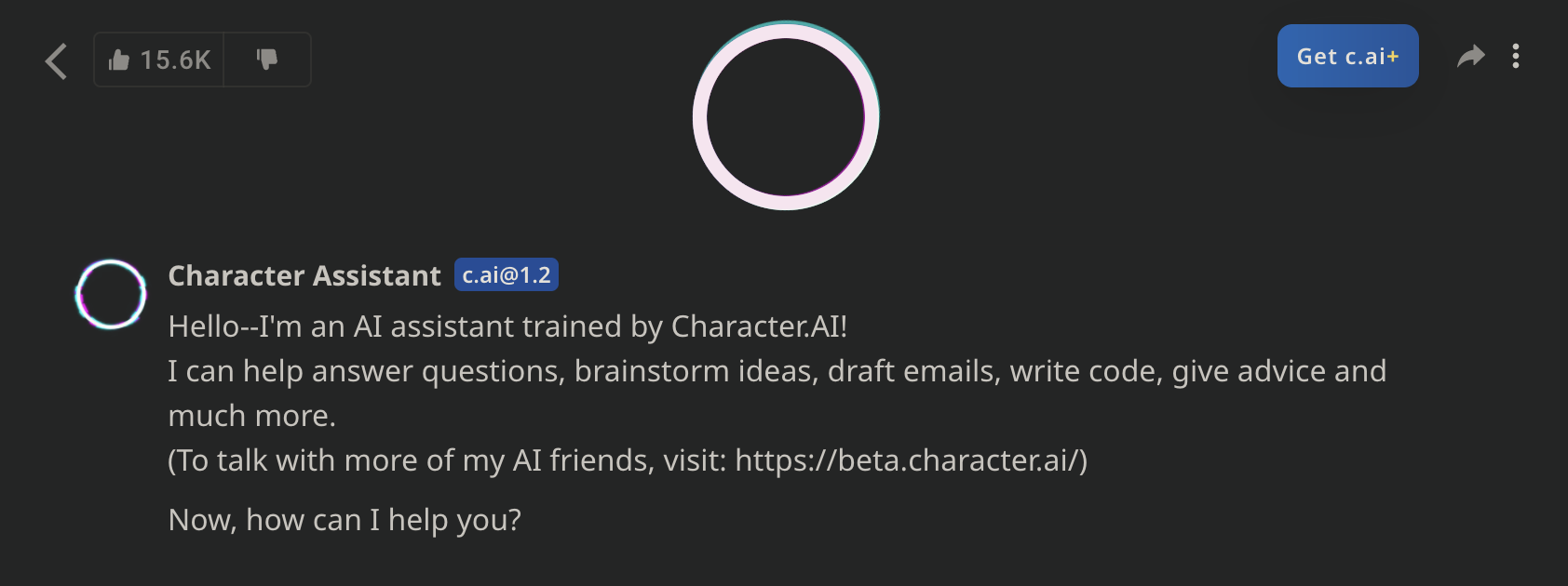 CharacterAI character - Character Assistant