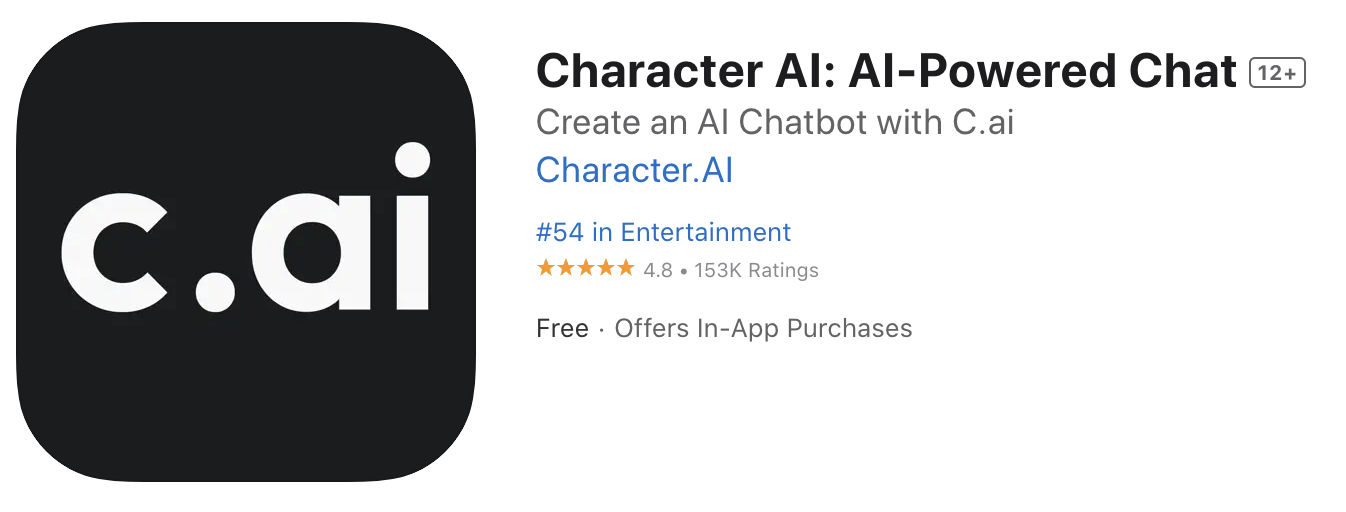 CharacterAI im Apple App Store