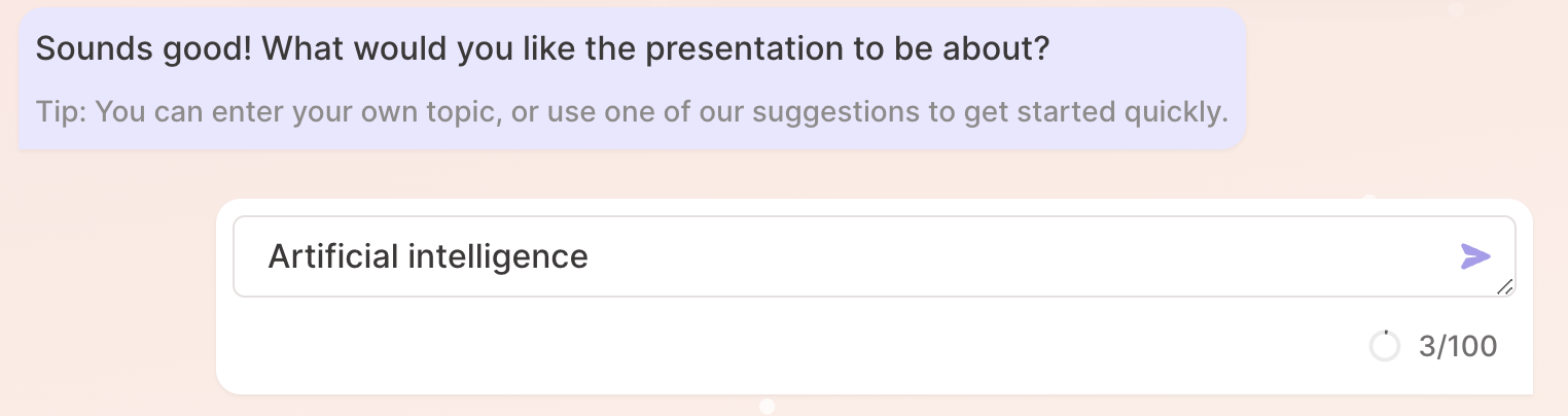 Gamma how to make a presentation - step 3