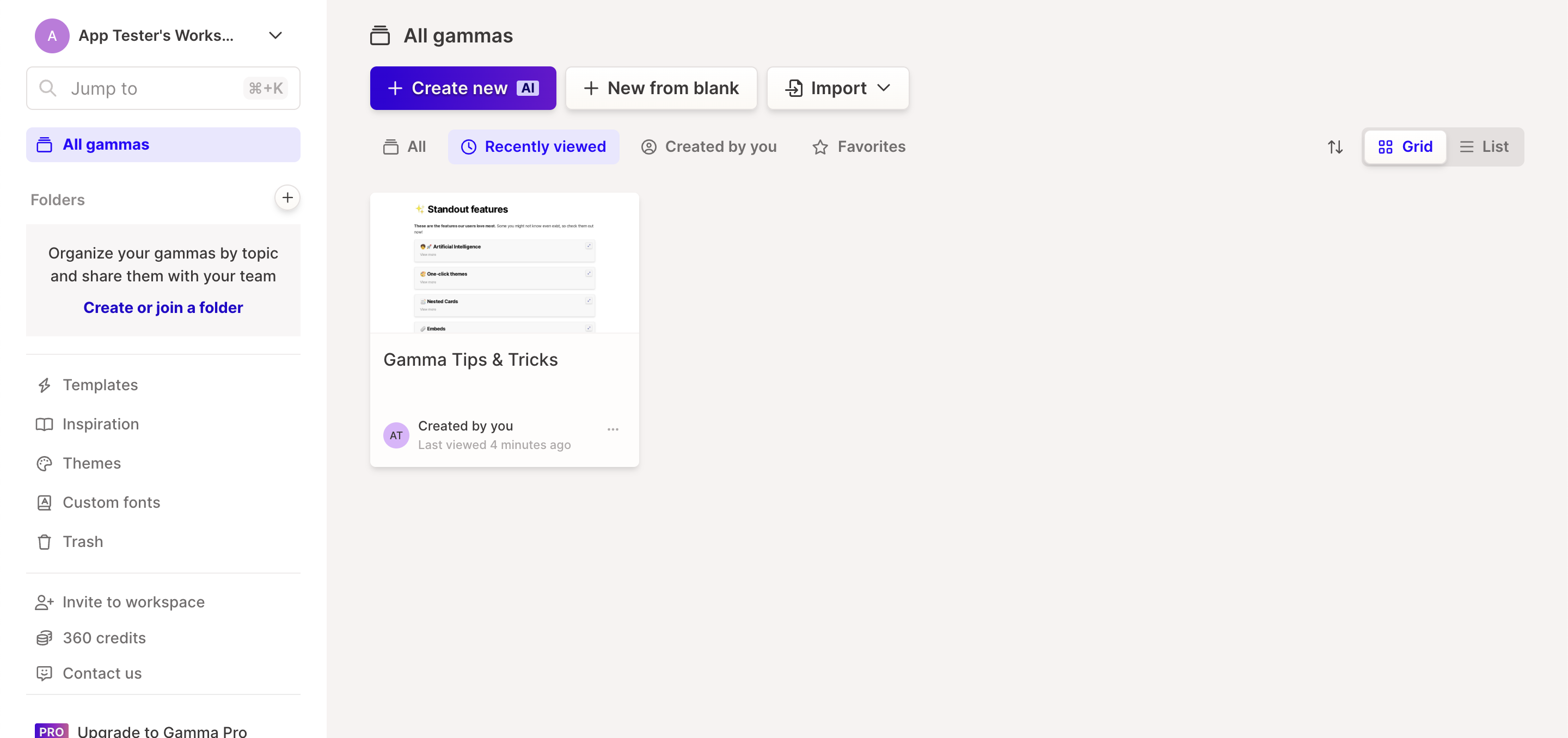 Gamma how to make a presentation - step 1