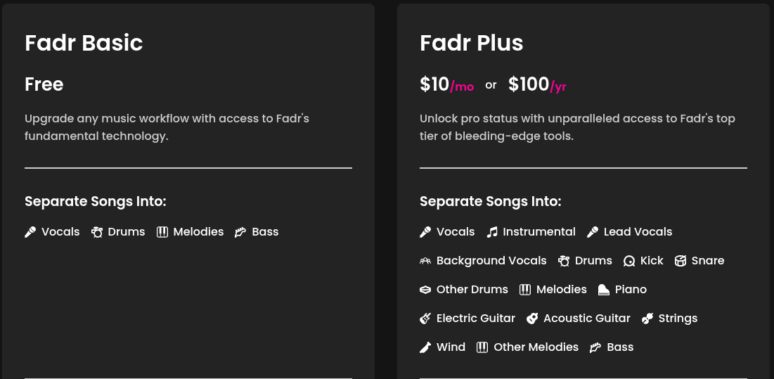 Fadr Pricing