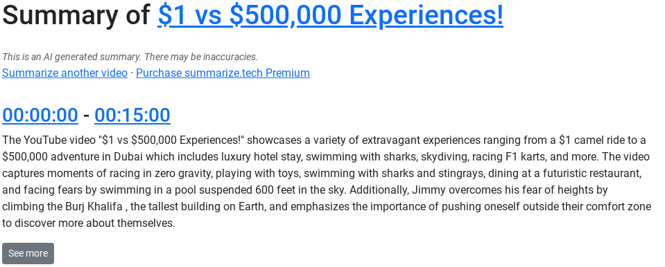 Summarize Tech Example