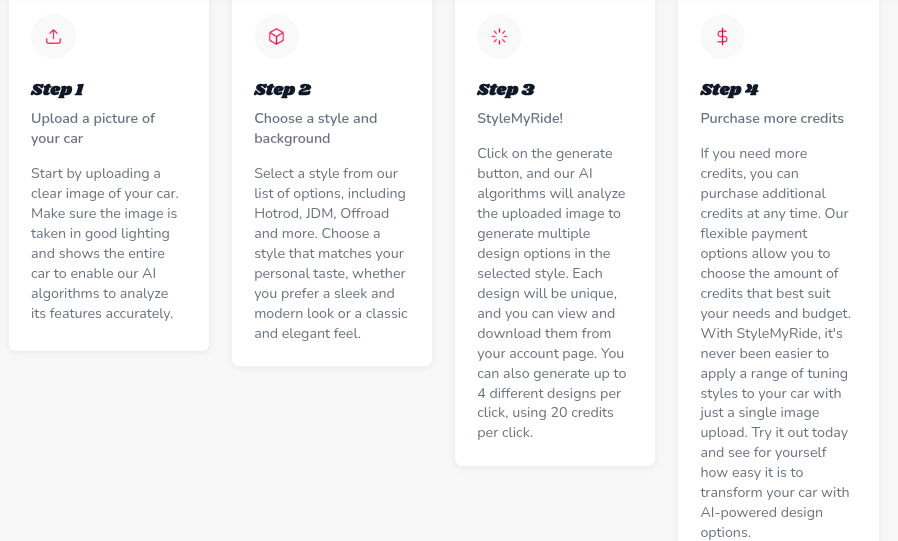 StyleMyRide Steps