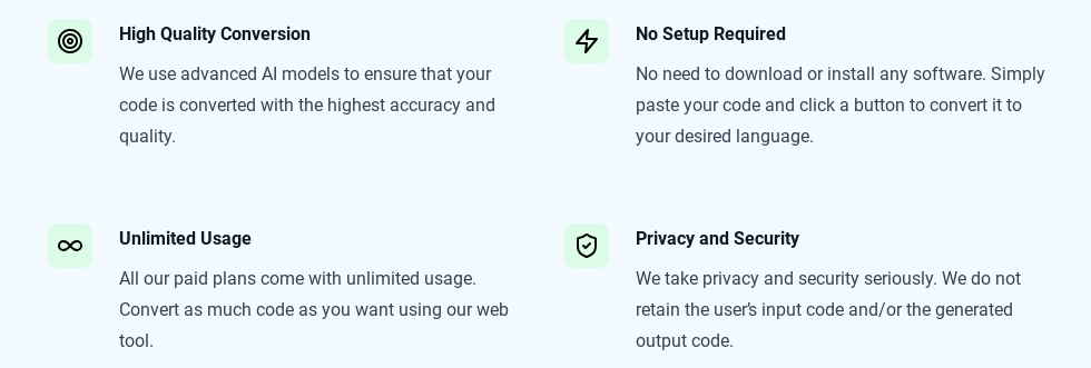 CodeConvert Features