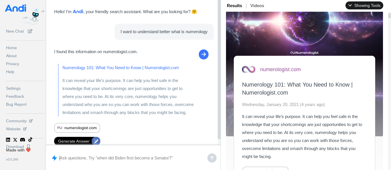 Andisearch Preview
