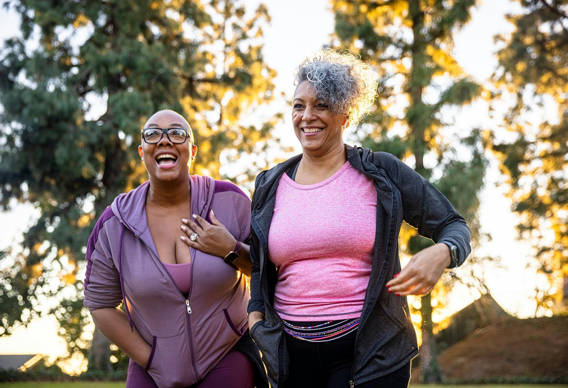 Two women jogging
