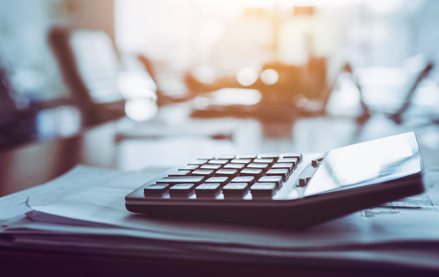 Calculator on a desk