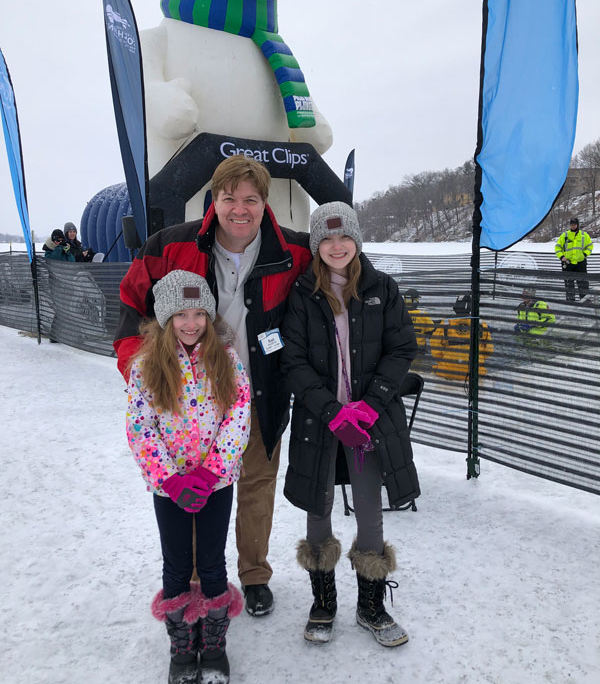 Dr. Michael Ebertz and Skin Care Doctors with family at Polar Plunge