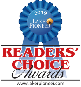 2019 Lake Pioneer Readers' Choice award blue ribbon image