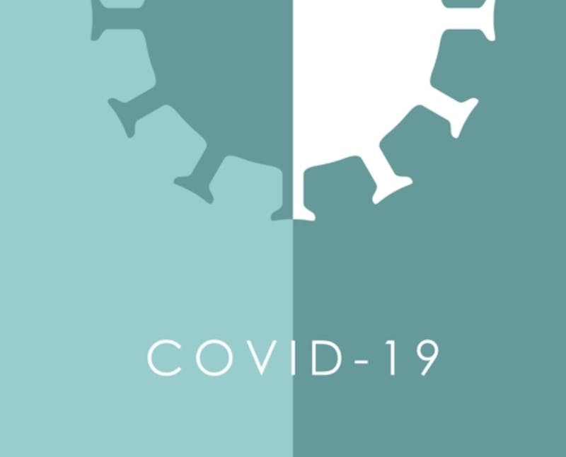 Covid 19 white an turquoise image