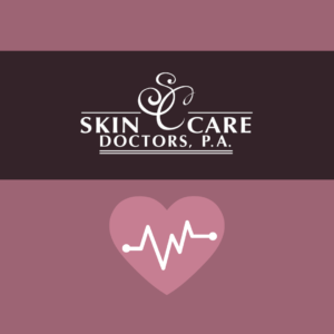 Skin Care Doctors brand logo with heart beat image