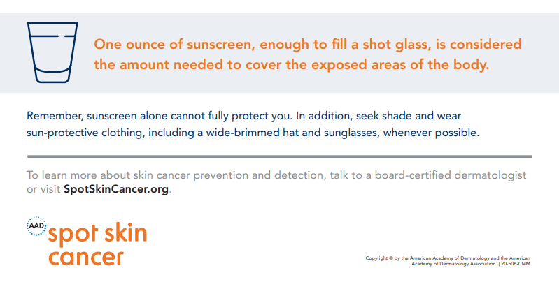 AAD Spot Skin Cancer sunscreen information