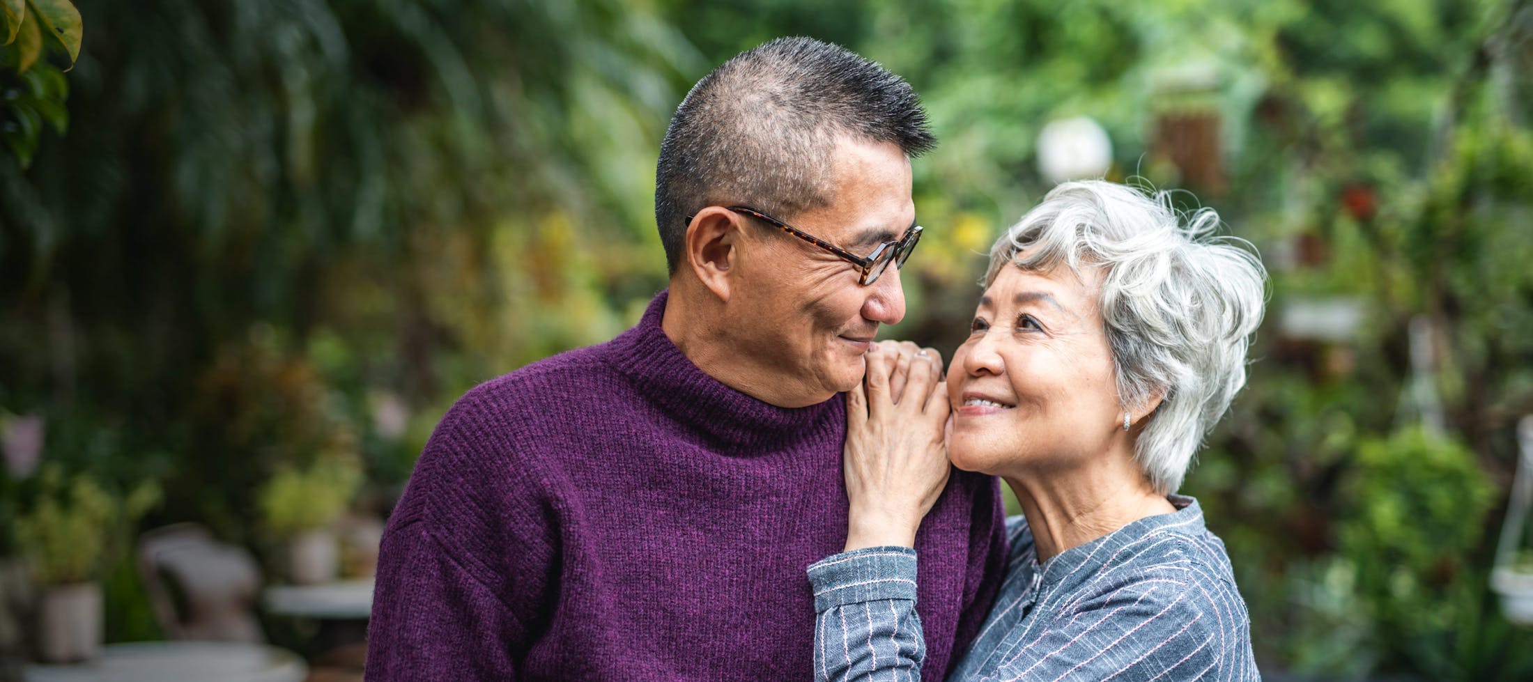 Older couple gazing into eachother eyes