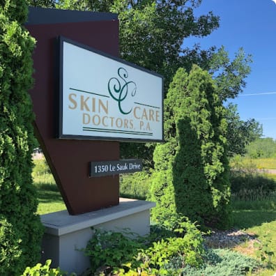 Skin Care Doctors sign by 1350 LE Sauk Drive