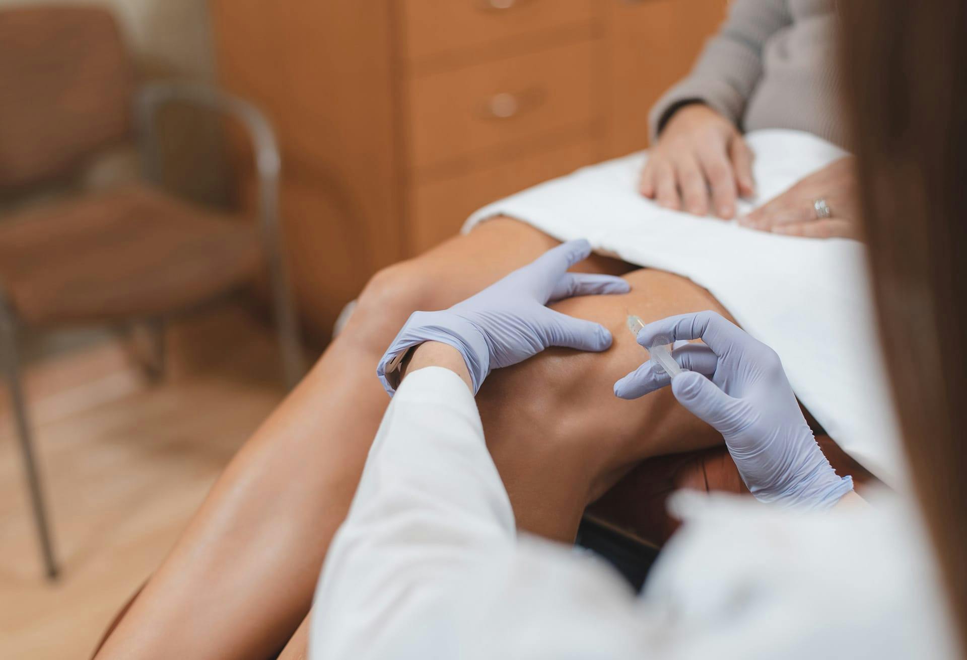Person having their veins treated