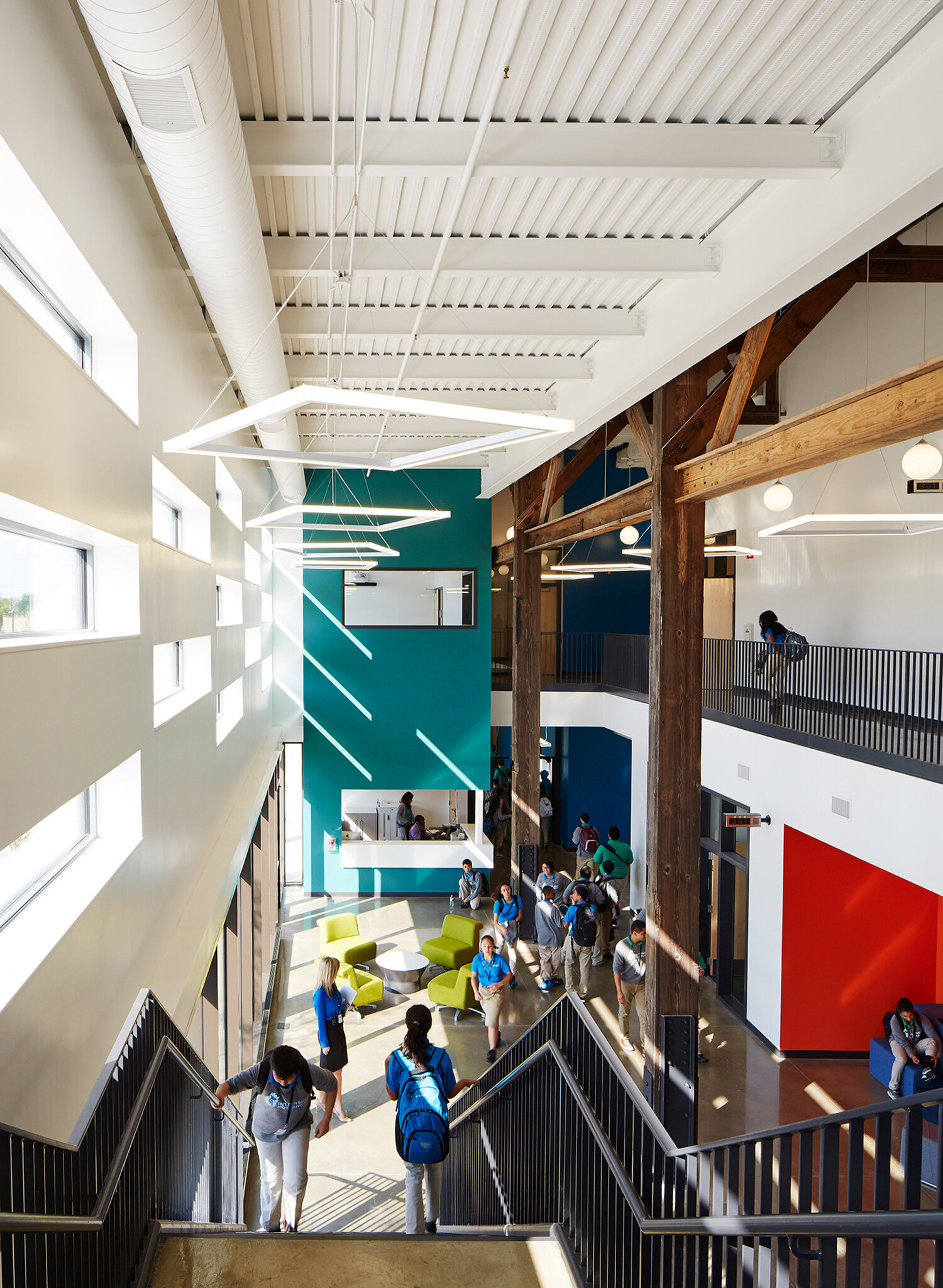 Interior stairs of the Intrinsic School in Chicago