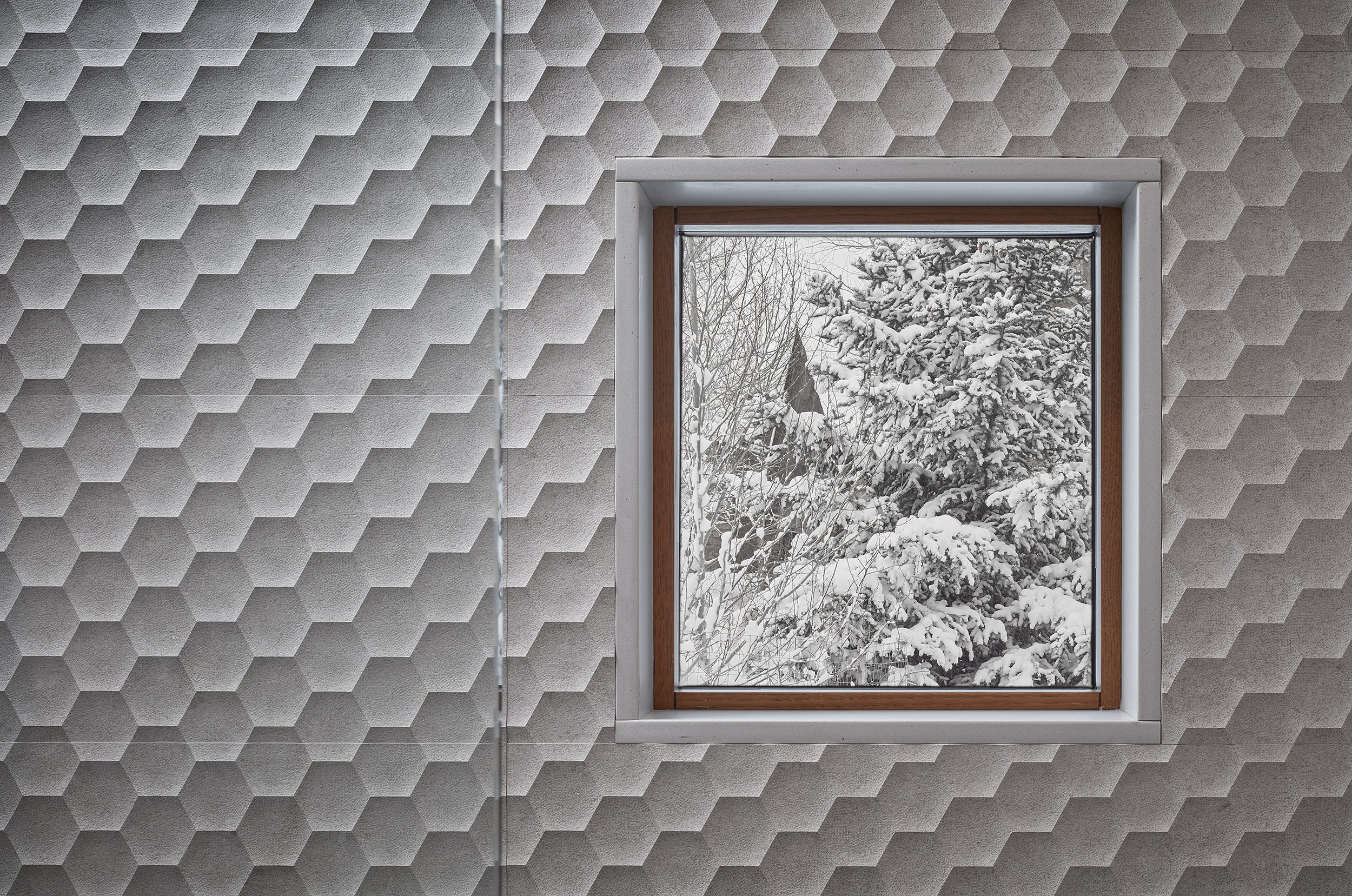 White hexagon tile and window detail