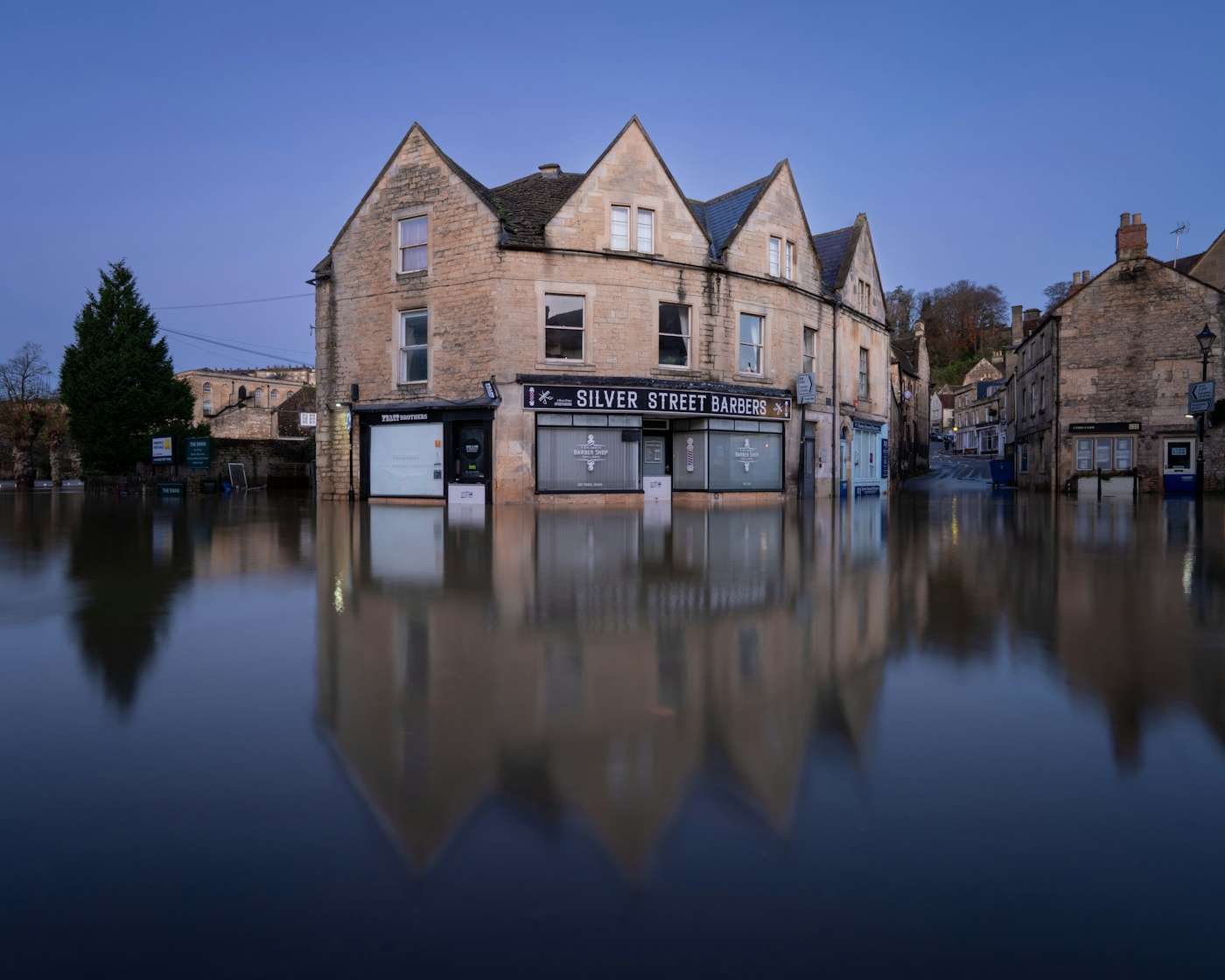 bradford on avon landscape photography wiltshire flooded street reflections