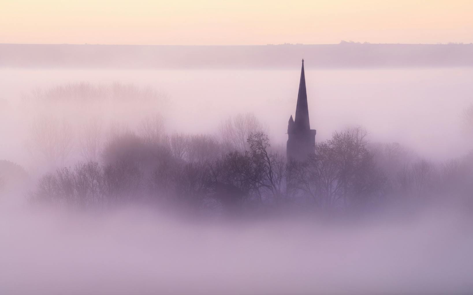 Bishops Cannings Island or Mist Mist Fog Wiltshire Marlborough Downs