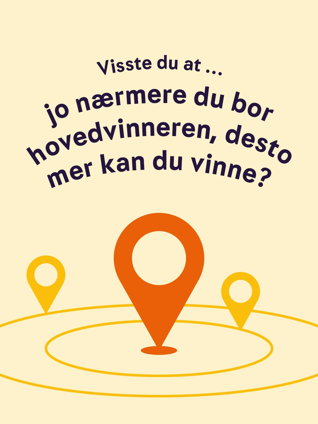 Visste du at jo nærmere du bor hovedvinneren, desto mer kan du vinne?