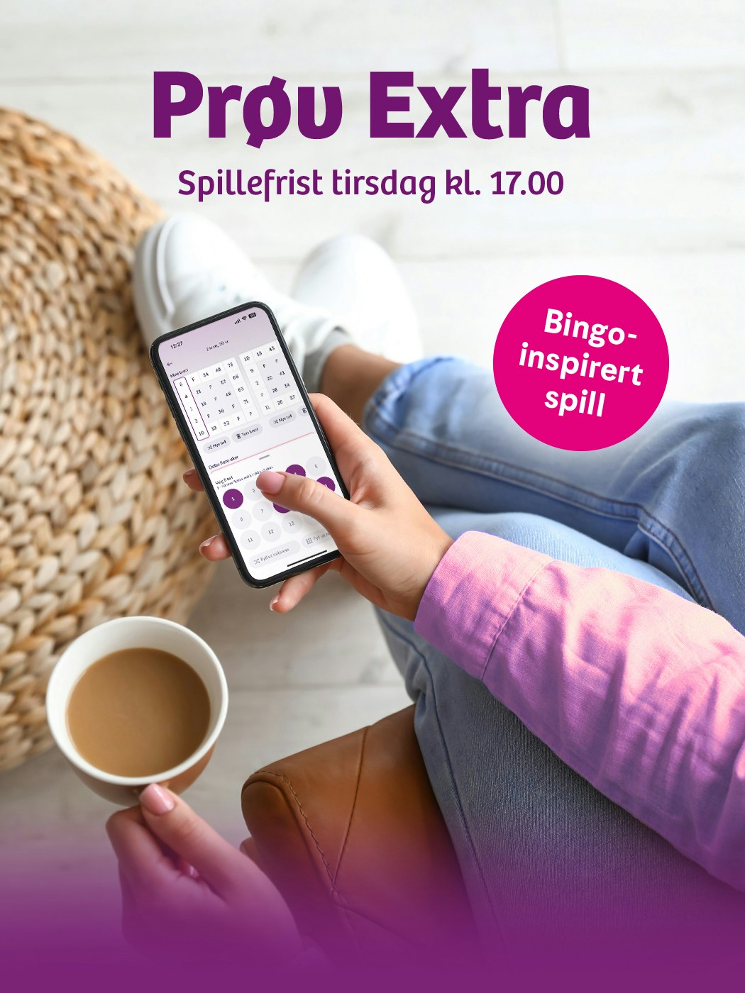 Prøv Extra. Bingo-inspirert spill. Spillefrist tirsdag kl. 17:00.