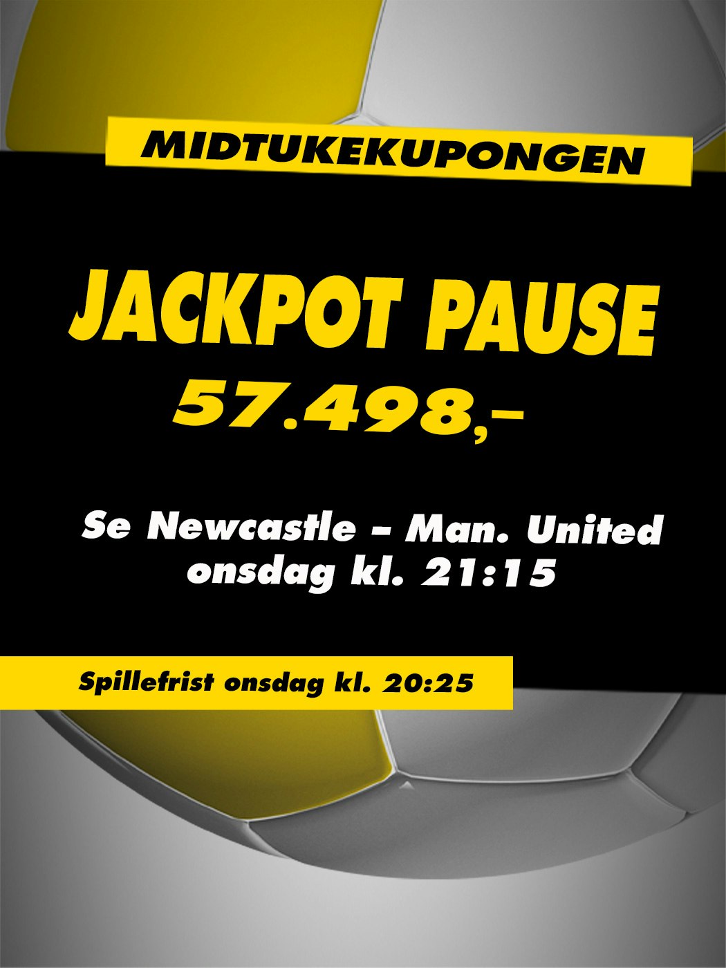 Tipping, midtukekupongen, newcastle - manchester united, se kampen onsdag kl. 21:15, spillefrist onsdag kl. 20:25. spill tipping her