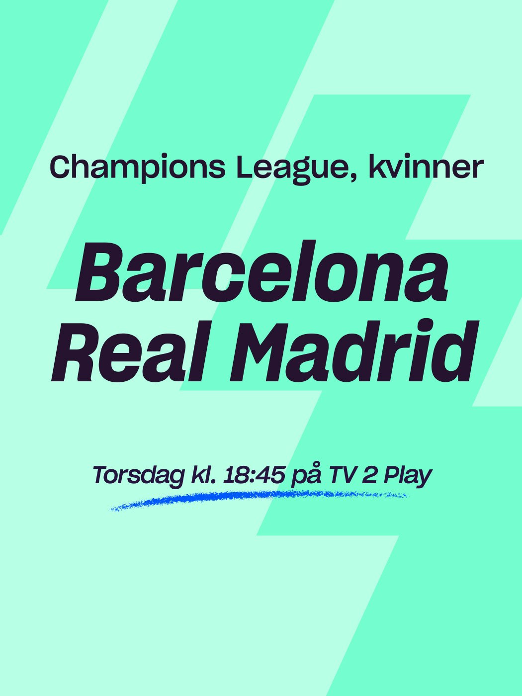 Oddsen: Champions League kvinner - Barcelona - Real Madrid torsdag kl. 18:45. Se mer her