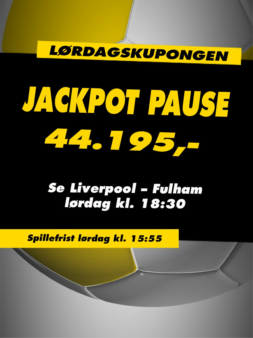 Tipping: Lørdagskupongen. Spillefrist kl. 15:55. Spill Tipping her