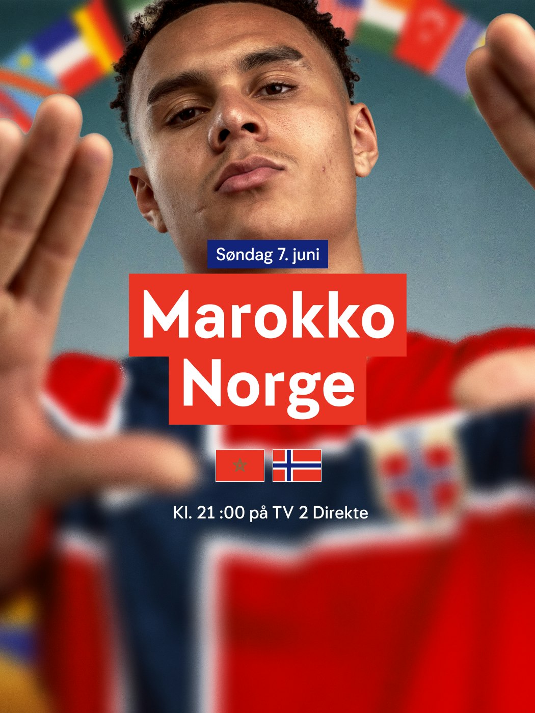 Søndag 7 juni, Marokko - Norge. Kl 21:00 på TV2 Direkte. Se: n-t.no/vinnersjanser - Hjelpelinjen.no. Se mer